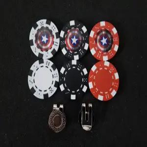 카지노 포커칩 3개 자석클립 1개 세트