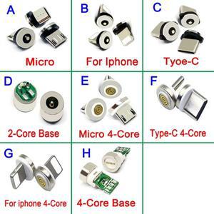 원형 마그네틱 플러그 마이크로 USB 충전기 케이블 C 타입 자석 어댑터 360 회전 팁 1 개