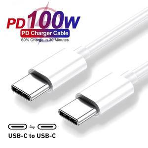 PD 100W 듀얼 USB-C 고속 충전 케이블 iPhone 15 16 Pro Max Plus Samsung Moto Huawei Realme Type C to 3M