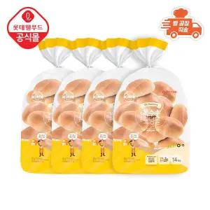 [롯데제과][롯데] 기린이네 유산균 발효 옥수수 모닝롤 빵 (14개입) x 4봉