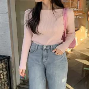 아엘 보트넥 니트/ 슬림 골지 니트