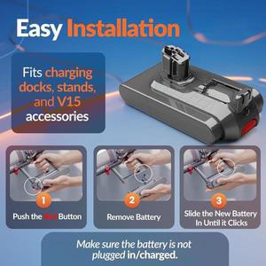 다이슨 V15 배터리 교체용 고용량 클릭인 리튬 팩 (V11 아웃사이즈, V15 디텍트, SV22, SV47 진공청소기용)