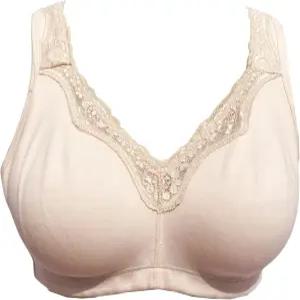 여성 플러스 사이즈 소프트 코튼 레이스 유방 절제술 브라 풀 커버리지 와이어 프리 논패딩 포켓