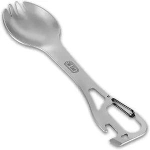 M-Tac 3-in-1 캠핑 스푼/포크/나이프 세트 - 군용 식기 하이킹/서바이벌/아웃도어 기어용 재사용 가능한