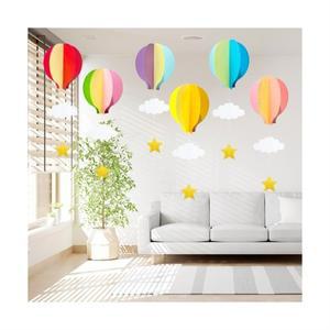 그리다 구름 열기구 모빌 장식 세트 6p 어린이집 가을 종이모빌 천장모빌