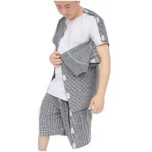 벨크로환자복 정형외과 병원가운기능성 벨크로형 주황색 한의원 입원복 지퍼형 트임복 복