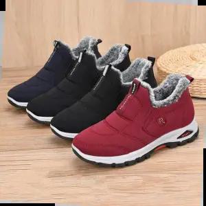 방한부츠 남녀공용 기모 슬립온 패딩부츠 겨울 방한화 중장년화