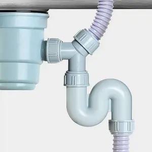싱크s트랩 2구 싱크대하수구트랩 냄새차단 배수구악취