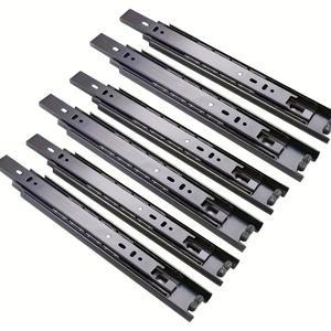블랙 캐비닛 서랍 슬라이드 3단 두꺼운 부드럽고 조용한 볼 베어링 댐핑 소프트 클로즈 서랍 슬라이드 하드