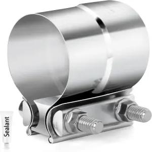 ZEHCLP 1개 2.0인치 배기 클램프 버트 조인트 304 스테인리스 스틸 밴드 랩 파이프 촉매 변환기 머플러(1