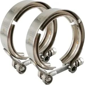 GaaAuto 2.5인치 V 밴드 클램프 304 스테인리스 스틸 터보 다운파이프 팩 2개