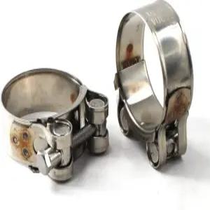 44-47mm T-볼트 클램프 304 스테인리스 스틸 파이프 헤비 듀티 호스 클램프(2팩)