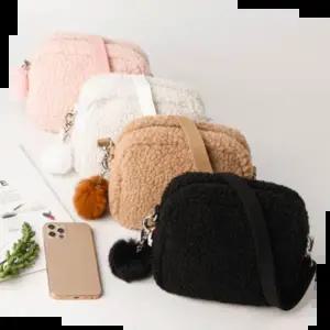 손가방 겨울 핸드백 가방 미니 양털 여자 숄더백