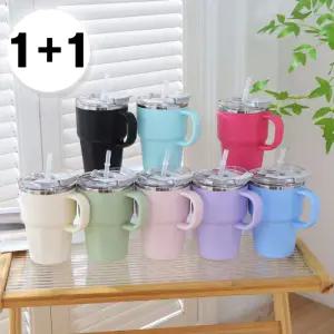 [2개세트] 머그잔 텀블러 600ml 빨대텀블러 보온병 보냉병 (8color)