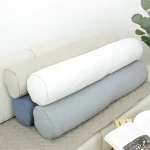 바디필로우 롱쿠션 원형 안고자는 베개 긴베개 순면 누빔 피그먼트워싱