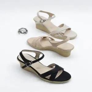 [하프클럽/]여성 샌들 스트랩 푹신한 키높이 웨지힐