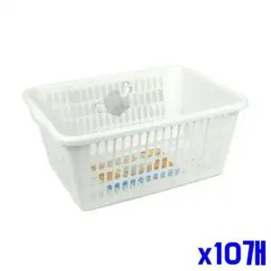 bns 화이트 사각 다용도 바구니 39x28x15.5cm x10개 수납바구니 수납바스켓 정리바구니