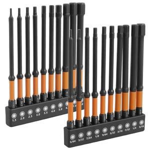 10/20PCS 자석 육각 렌치 드릴 비트 세트 미터법 및 인치법 임팩트 헤드 스크루드라이버 1/4인치 샹크