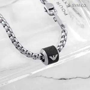 알마니 EGS2910 독수리 엠블럼 에센셜 실버톤 체인 남자 스틸 목걸이 d