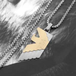 알마니 EGS3073 이글 로고 실버톤 체인 남자 스틸 목걸이 d