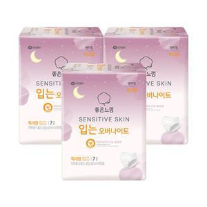 좋은느낌 센서티브스킨 입는오버나이트, 특대형, 7매, 3개