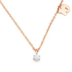 18K 넘버링 탄생석 10월 오팔 체인 목걸이 PNN27536