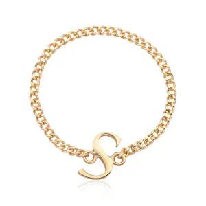 18K 알파벳 S이니셜 레이어드 체인실반지 MPR38132