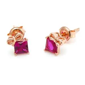 18K 리본 선물상자 루비 침 귀걸이 한쌍 NPE29371