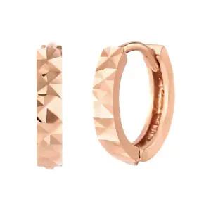 18K 사각 컷팅 원터치 링 귀걸이 대 한쌍 PNE36129