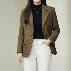 클래식 울 헤링본자켓 여성 가을 겨울 모직 아우터 결혼식 하객룩 출근룩