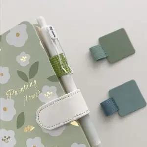 bns 부착식 고급 가죽 펜홀더 펜 케이스 클립 2P 볼펜꽂이 볼펜홀더 연필홀더