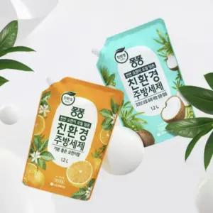 퐁퐁 친환경 주방세제 오렌지향/코코넛향 리필, 1.2L, 4개