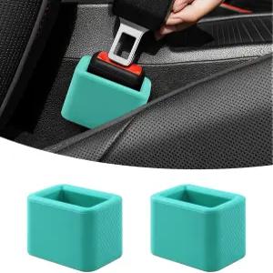 2 PCS 안전벨트 버클 홀더 실리콘 부스터로 리셉터클을 똑바로 세워 쉽게 접근할 수 있습니다(민트 그린)