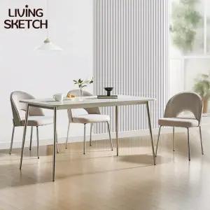 메리포핀 1400 테이블 사각 4인 식탁 실버 프레임 업소용 테이블