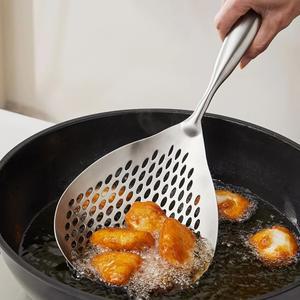 거름망 1개 대형 내구성 스테인리스 스틸 콜랜더 스키머 스푼 튀김  요리용  음식 거름망 주방 용품