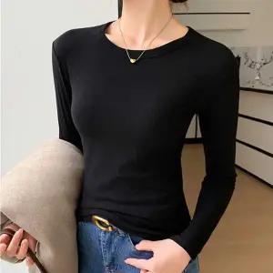 기본 PE60BL29 긴팔 상의 롱 슬리브 라운드 넥 무지 티셔츠