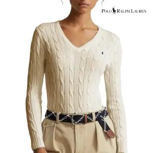 폴로 랄프로렌 여성 브이넥 꽈배기 니트