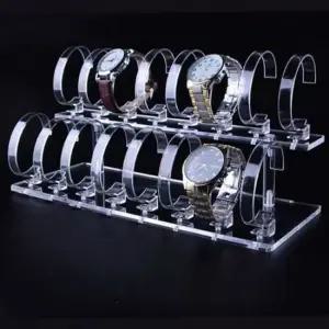 투명 시계 진열대 2단 시계 거치대 16구 보관함 정리대 수납함 투명