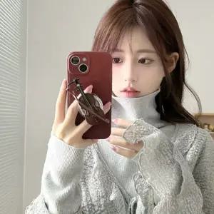 유니블링 아이폰 14 13 12 11 브라운 바이올린 톡 그립 케이스