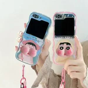 유니블링 갤럭시z플립 3 4 5 6 볼빵빵 소년 인형 스트랩 케이스
