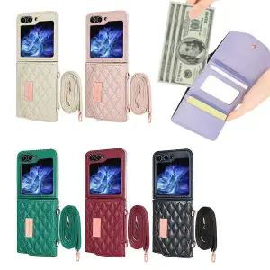 유니블링 갤럭시 z플립 6 5 4 3 퀼팅 카드 지갑 스트랩 케이스
