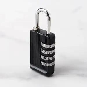 4단블랙번호자물쇠 다이얼 키 시건장치 락카키 고리 열쇠 자물쇠 시건장치