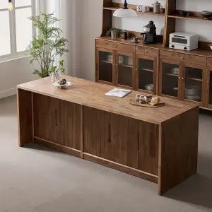 헤이즐 원목 아일랜드 식탁 테이블 홈바 조리대 수납장 2050x700 GM527