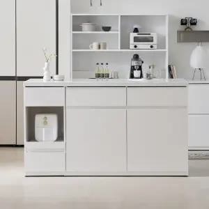 시오 E0 키높은 이지수납 광파오븐 인조대리석 아일랜드 홈바 식탁 렌지대