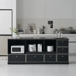 노바 미드센츄리 E0 폭깊은 광파오븐 서랍 렌지 아일랜드 홈바 식탁 2000X600 M