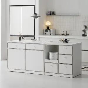 오드 미드센츄리 E0 폭깊은 광파오븐 서랍 렌지 아일랜드 홈바 식탁 2000X600 M