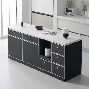 오드 미드센츄리 E0 인조대리석 폭깊은 광파오븐 서랍 렌지 아일랜드 홈바