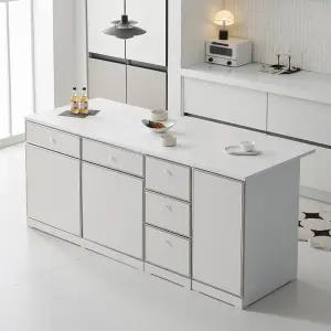 오드 미드센츄리 E0 폭깊은 광파오븐 서랍 수납 아일랜드 홈바 식탁 2000X750 M