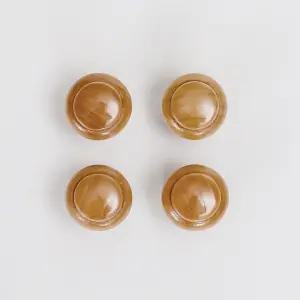 빈티지 원형 나무손잡이 4p세트 원목 서랍 가구손잡이 나무손잡이