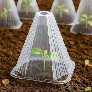 식물 모종 보호 커버 100개 묘목 고깔 덮개 냉해 방지 보호캡 작물 씨앗